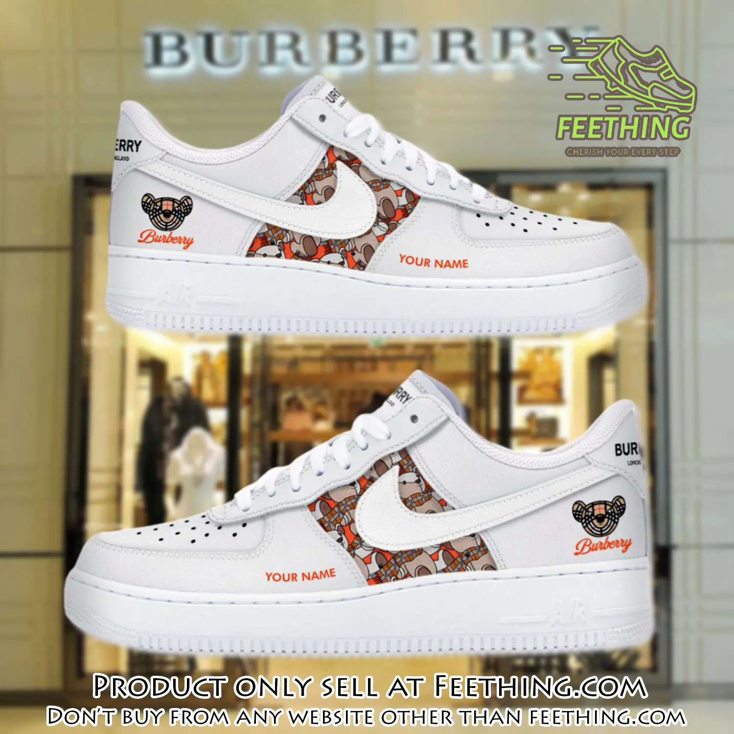 Personalized burberry luxury air force 1 sneakers limited af1 shoes oaf1000 ft2925344